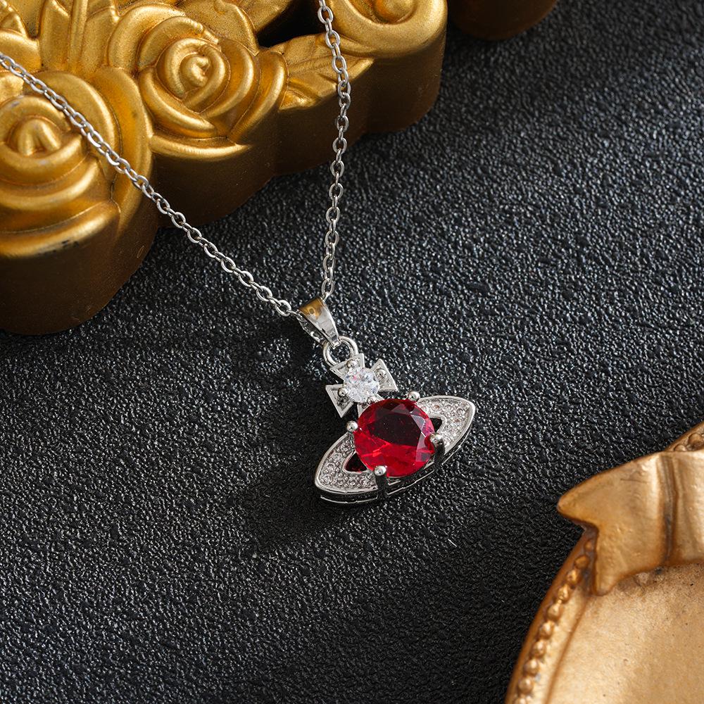 Europeisk & Amerikansk Lyx Zirkon Universum Saturnus Halsband