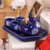 1 Set 1:12 Mini Teapot Cup Realistic Decorative Ceramics Japanese Style Porcelain Tea Kit Dollhouse Accessories for Living Room
