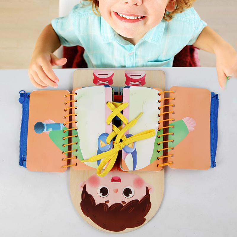 Non-Toxic Kids Busy Book Montessori Toys Fine Motor Skills Training Button Zipper Early Education Games Toddlers Quiet Books Sensory Toys