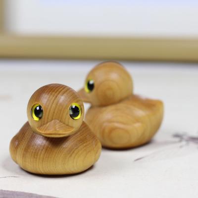 Cliff Cypress Wood Carving Cute Yellow Duck Cartoon Duck Holiday Gift Solid Wood Craft Decoration Gift Small Ornaments