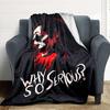 1pc Joker Serious Flannel Throw Blanket Lightweight Soft Warm All Season Blanket for Sofa, Bed, Travel,L1028154