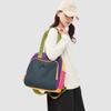 Lightweight Backpack Women's Color Block Shoulder Bag Multi-Function Commuter Crossbody Bag