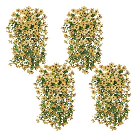 1/4 stk Hengende Kunstig Fiolett Blomst UV-bestandig Falsk Silke Blomst Bryllupsfest Innendørs Utendørs Hage Vegghengt Fusk Blomst Dekorasjon