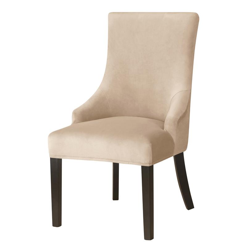 Velvet Elastic Dining Chair Cover Strech Spandex Chair Covers High Back Sloping Arm Chairs Slipcovers for Banquet Home Decor