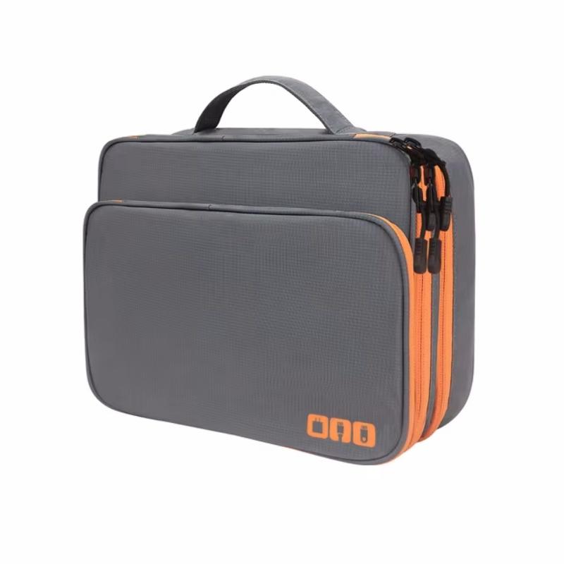 

Portable USB Data Line Charger Storage Bag Travel Multi Layer Cable Organizer Cable Storage Bag Digital Electronic Organizer сірий