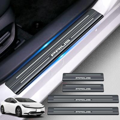 HUDIY Prius Série 60 Acier Inoxydable Seuil Latéral de Porte Seuil de Coffre Cache-Seuils avec et Ensemble Compatible Laser avec Prius Série 60 2023 Comprend