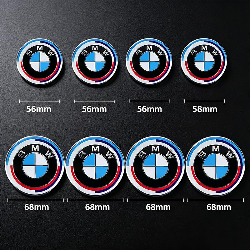 For BMW M 4Pcs 56/68mm Wheel Center Caps Emblem Badge For BMW 50th Anniversary E90 E60 F10 F20 G20 G30 E53 E85 E70 E84 F48 1/3/5/7 Series