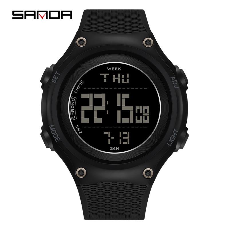 Sanda Student Countdown Multifunctional Waterproof Sport Watch with Alarm and Night Light