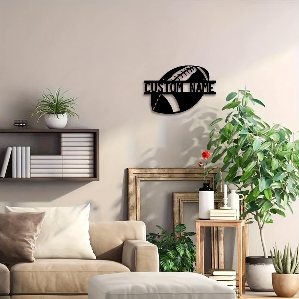Metal Football Wall Art Custom Family Name Sign Sports Gift