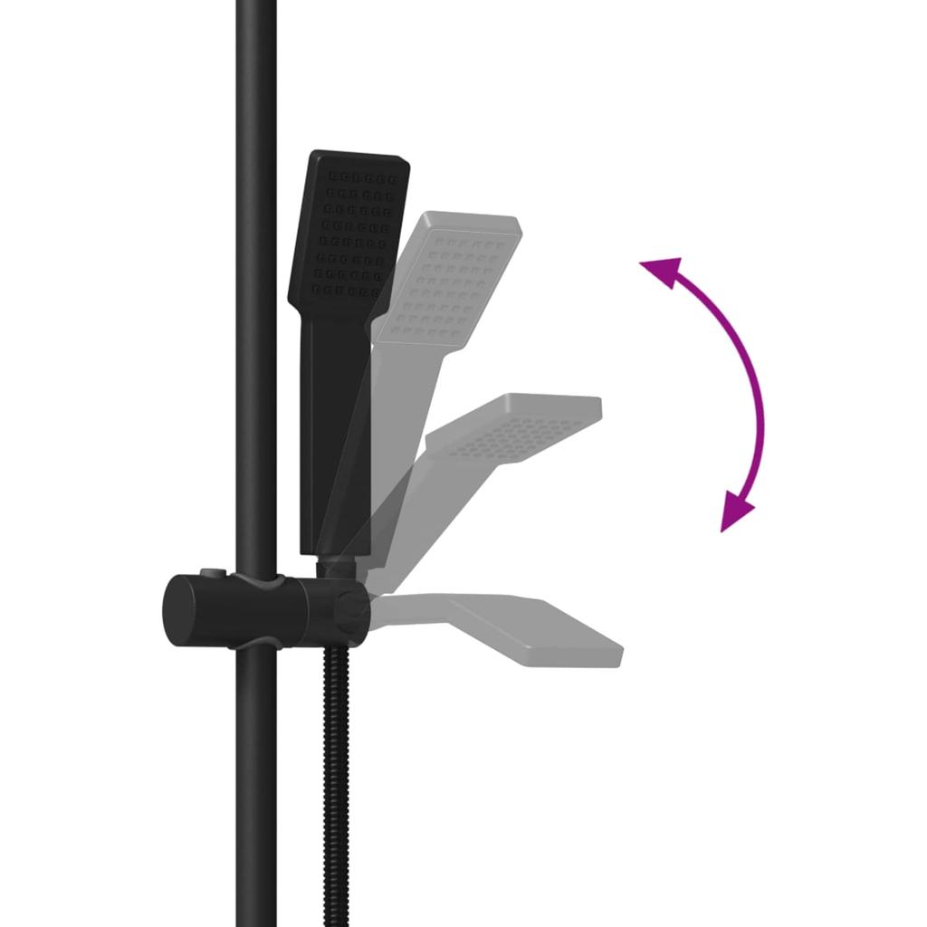 Shower System Set Black 70 Cm Stainless Steel