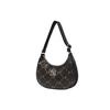 New MLB Monogram Collection Polyester Hobo Pochette, Hobo Bag, Shoulder Bag, Crossbody Bag Tubas Unisex Black 3ABQL012N-50BKS