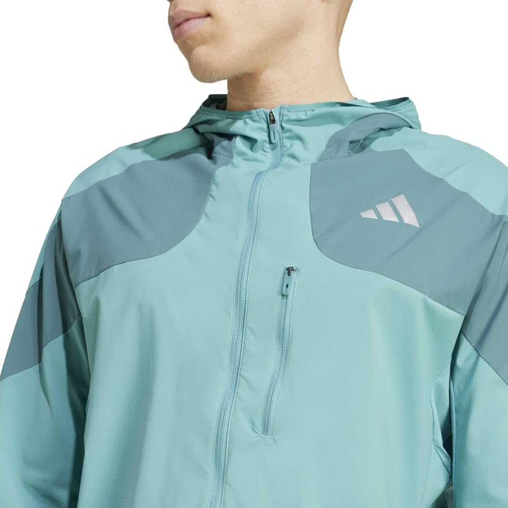 Adidas Adizero Running Powder Teal Size M Jacket, KUK41, Men's (JD0291),