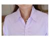 Women's Plus Size V-Neck Purple & White Striped Short-Sleeve Shirt - Slimming, Professional, Formal, Extra Large, Spring/Summer