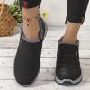 Women's Solid Color Fluffy Boots, Thick Soled Soft Soled Winter Warm Lining Boots, Non Slip Warm Short Boots