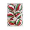 6Pcs/Set Colorful Glitter Painted Christmas Balls Plastic Xmas Hanging Ball  Festival Party Decor
