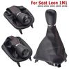 5 6 Speed 12mm Leather Car Gear Shift Knob with Boot For Seat Leon 1M1 2002 2003 2004 2005 2006 Shift Knob Lever Stick