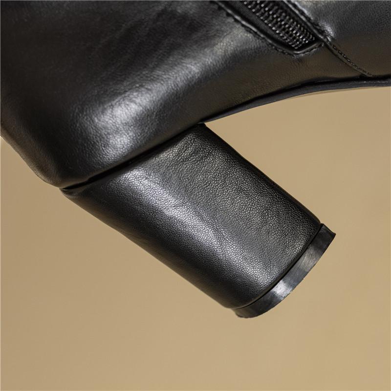 Women's High-heeled Boots Are Fashionable European and American Style Solid Color Solid Color Versatile Large Size Medium Boots