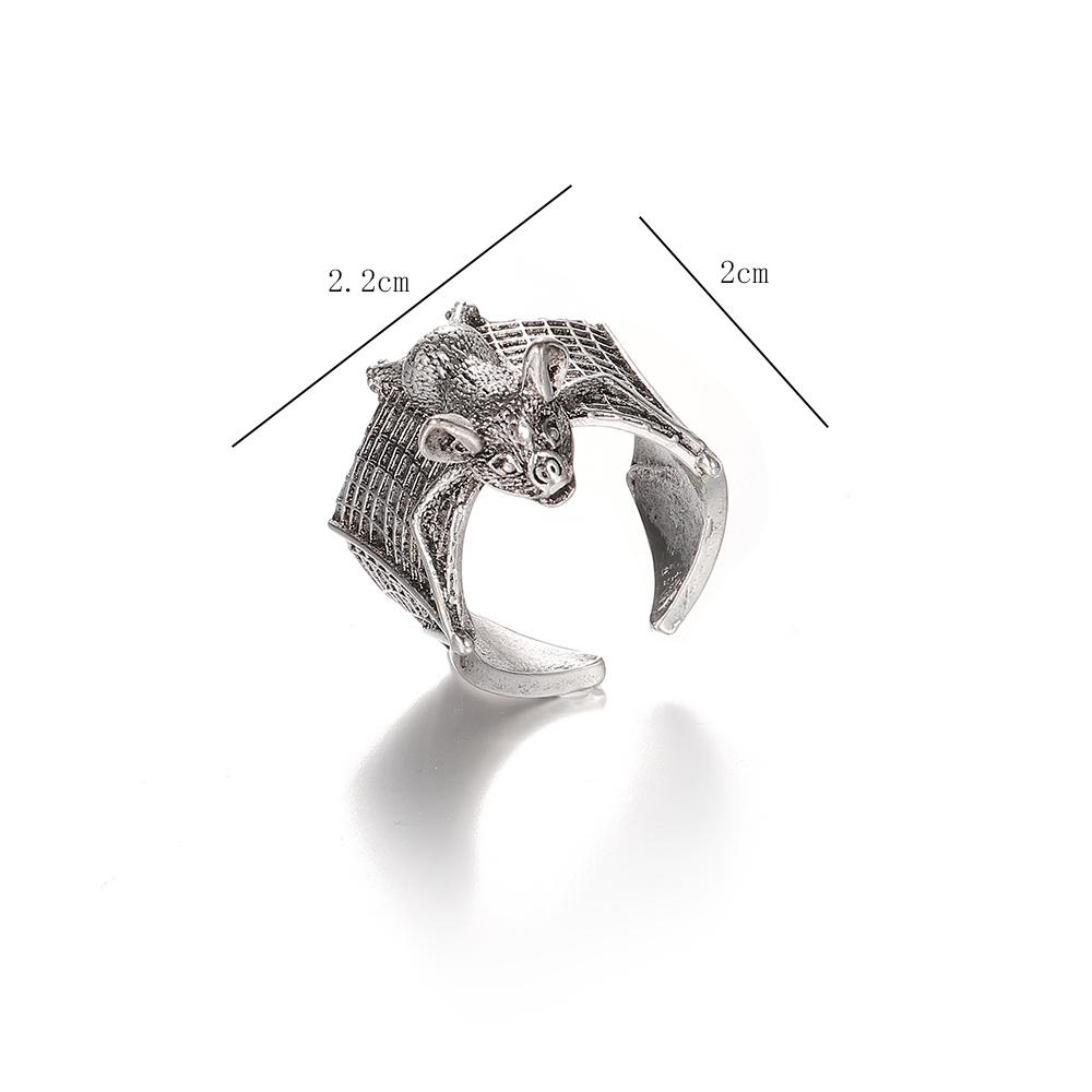

Gothic Winged Bat Ring Adjustable Zinc Alloy Open Band for Men Women Dark Romance Punk Jewelry Gift resizable