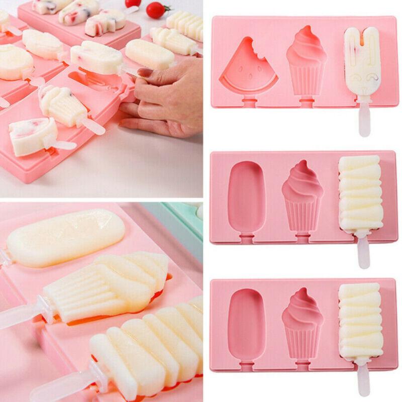 Buy Silicone Ice Cream Cake Mold Ice Lolly Frozen Baking Mould Tray DIY
