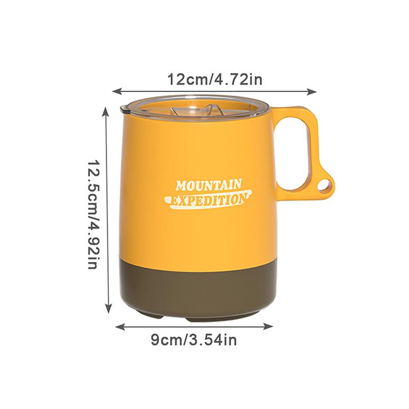 Camping Cup Non-Slip Grip Large Capacity With Lid Outdoor Camping Mugs Coffee Cups For Travel Hiking Backpacking Fishing