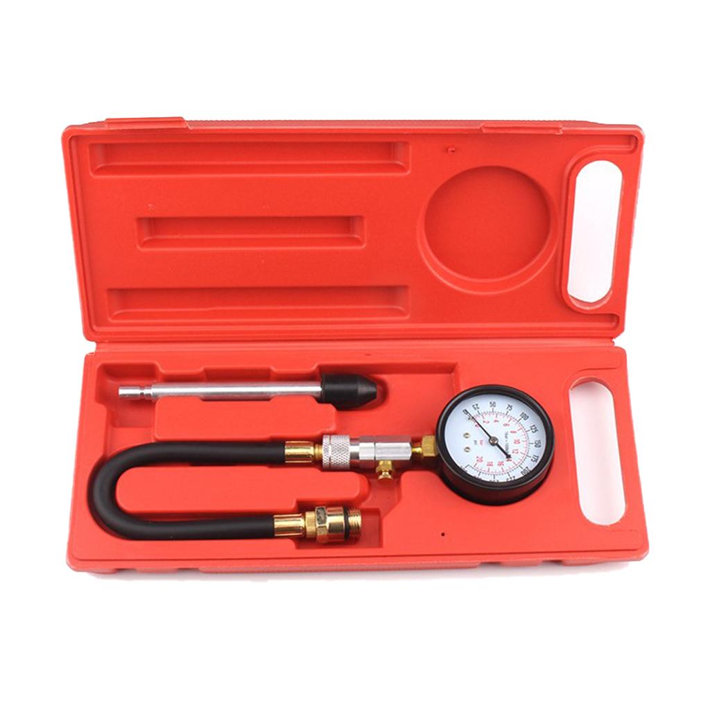 Compression Tester Kit Small Engine Cylinder Test Pressure Gauge Tool Set Testing Motorcycle Car Automobile