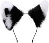 Cute Furry Cat Fox Ears Cosplay Anime Furry Headband - Black and White