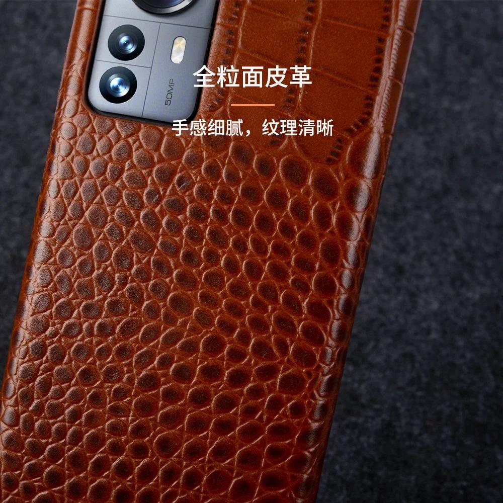 Crocodile Pattern Genuine Leather Case for Xiaomi 14 Ultra 13 Pro 12S 12T Mi 11 Lite Redmi Note 12 Pro Plus K50 K40 Hard Cover