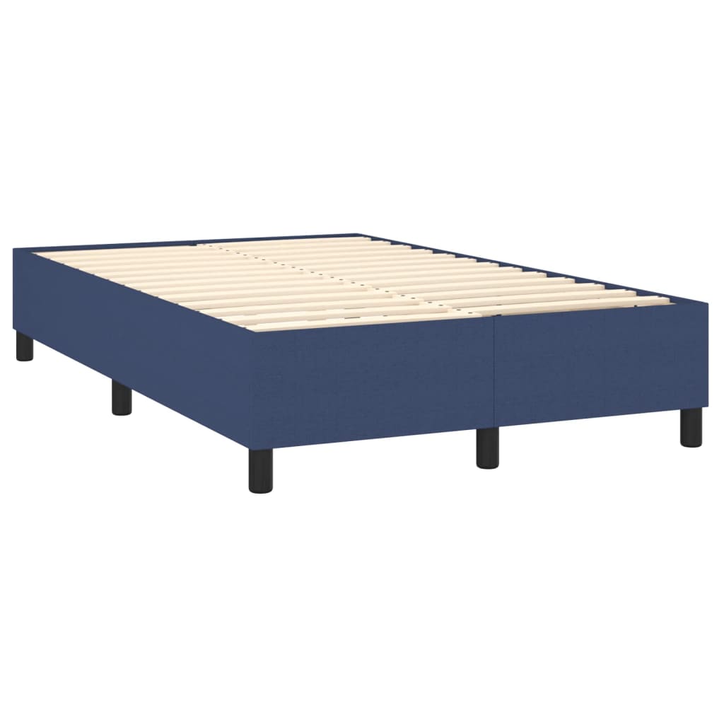 Box Spring Bed with Mattress Blue 120 x 200 cm Fabric