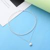 Collana di perle finte Vintage a doppio strato Elegante minimalista Dolce e robusta catena in lega di clavicola per donna