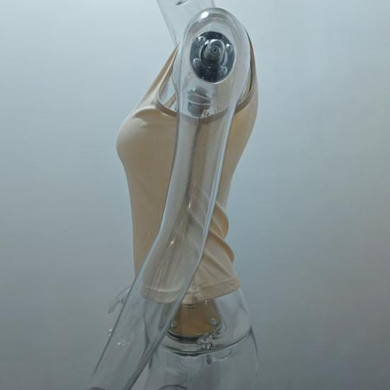 Women Vest High-Elastic Rib Knitted Fabric Soft Breathable Sweat-Absorbent Tank Tops Slim Fit Deep U-Neck Wide Straps Sport Camisole