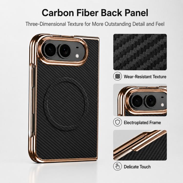 Electroplated Carbon Fiber Texture Magnetic Integrated Film Phone Case