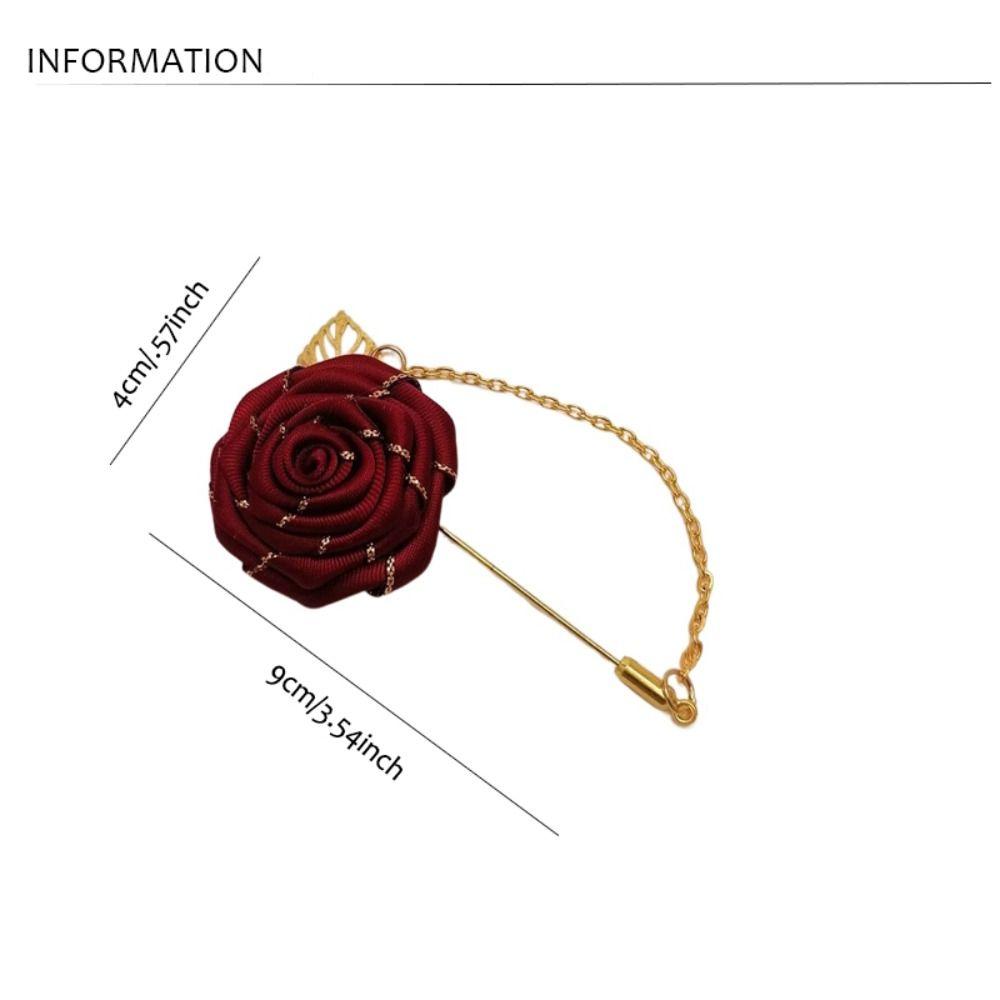 Accessories Colorful Leaf Lapel Decoration Rose Collar Needle Men Corsage Cloth Floral Badge
