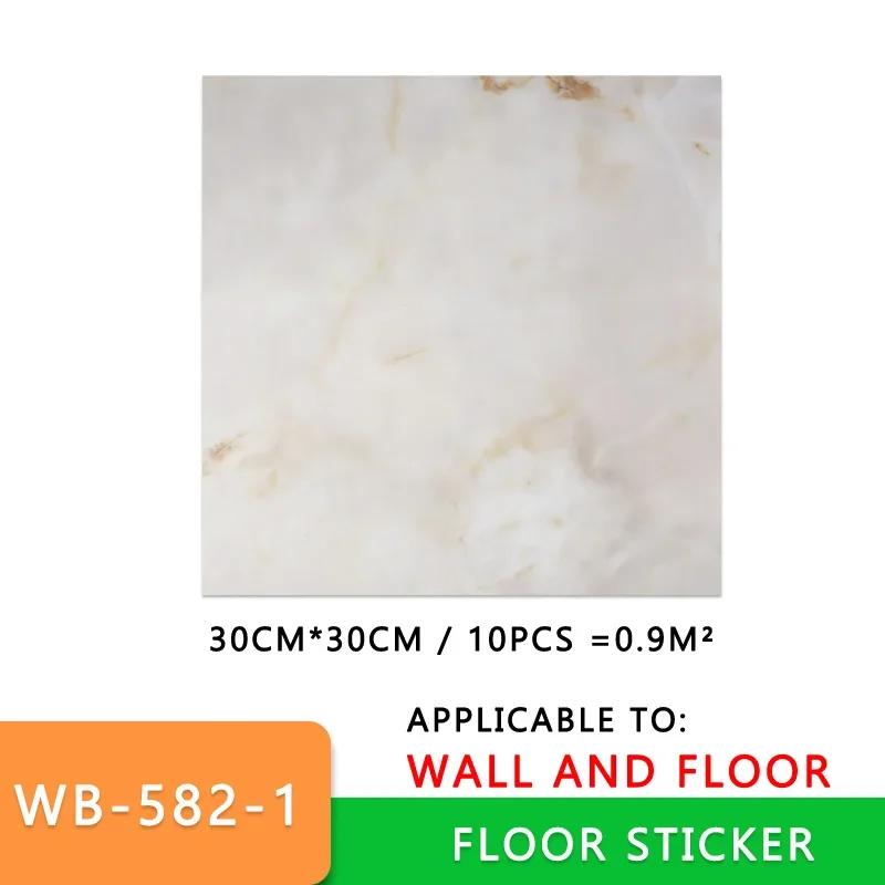 10pcs Thick Wall Sticker Self Adhesive Tiles Floor Stickers Marble Bathroom Ground Wallpapers waterproof PVC Bedroom living Room