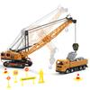 Cute Stone Construction Vehicles Toy Set, 27 Pieces, 3-in-1 Tractor, Work Vehicle, Large Play Mat, Miniature Cars, 90-Degree Swivel Excavator, Educati