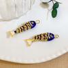 3D Plated Enamel Fish Charms Carp Drip Oil  Fish Bag Pendant Movable Mini Metal Fish  Key Ring