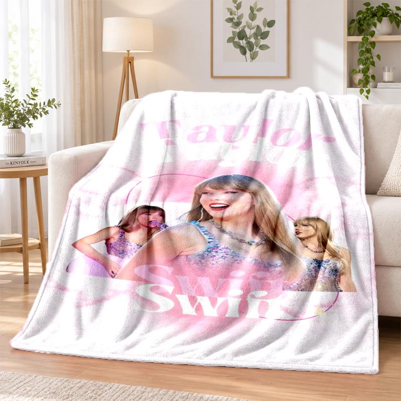 Taylor Swift Flannel Throw Blanket Soft Warm Cozy For Sofa Bed Indoor Home Bedroom Use