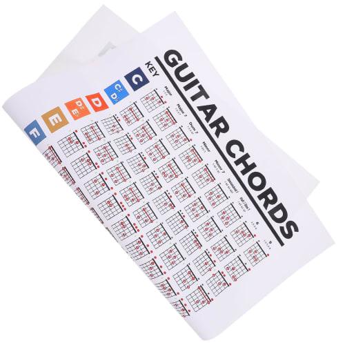 DECHOUS Gitarakkorddiagramplakat, Akkordkartplakat, 40x30cm, Musikkundervisning, Rivsikker, Lett å lese, for Hjem og Skole, Gitarleksjoner