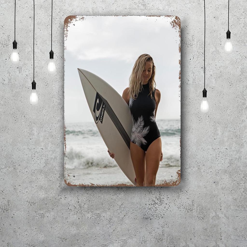 surfing Vintage Metal Tin Signs Posters Decor Retro Metal Plaque Wall Art Decor for Garage Bar