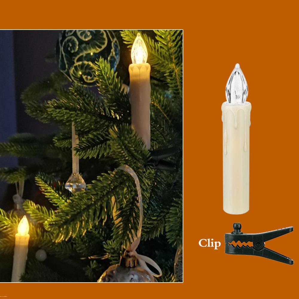 40 PCS wasserdichte Weihnachtsbaumkerzen mit Timer-Fernbedienung 2024 Neujahrsdekorationskerze Flammenlose blinkende LED-Kerzen