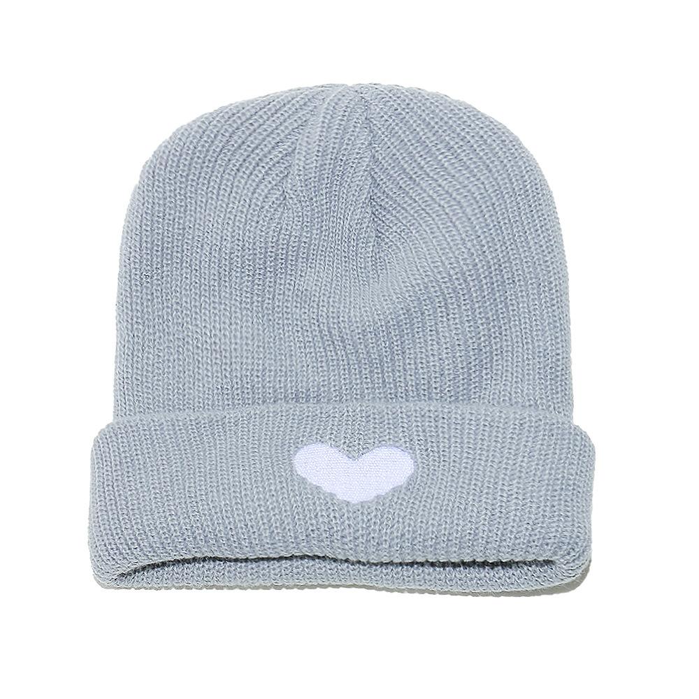 Autumn and winter hats for women, Korean version of versatile pullover wool hat, winter warm and cold-proof headgear, love knitted hats for men 