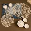 Protective Heat Insulating Mats for Bowls Round Floral Lace Doily, Embroidered Coaster Place Mat, Non Slip Furniture Protection Table Retro