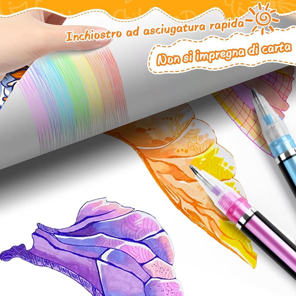 Penne Gel Glitterate 12-60 Colori Metalliche Neon per Libri da Colorare Disegno Scarabocchi Artigianato Scrapbooking Diari Cancelleria Scolastica