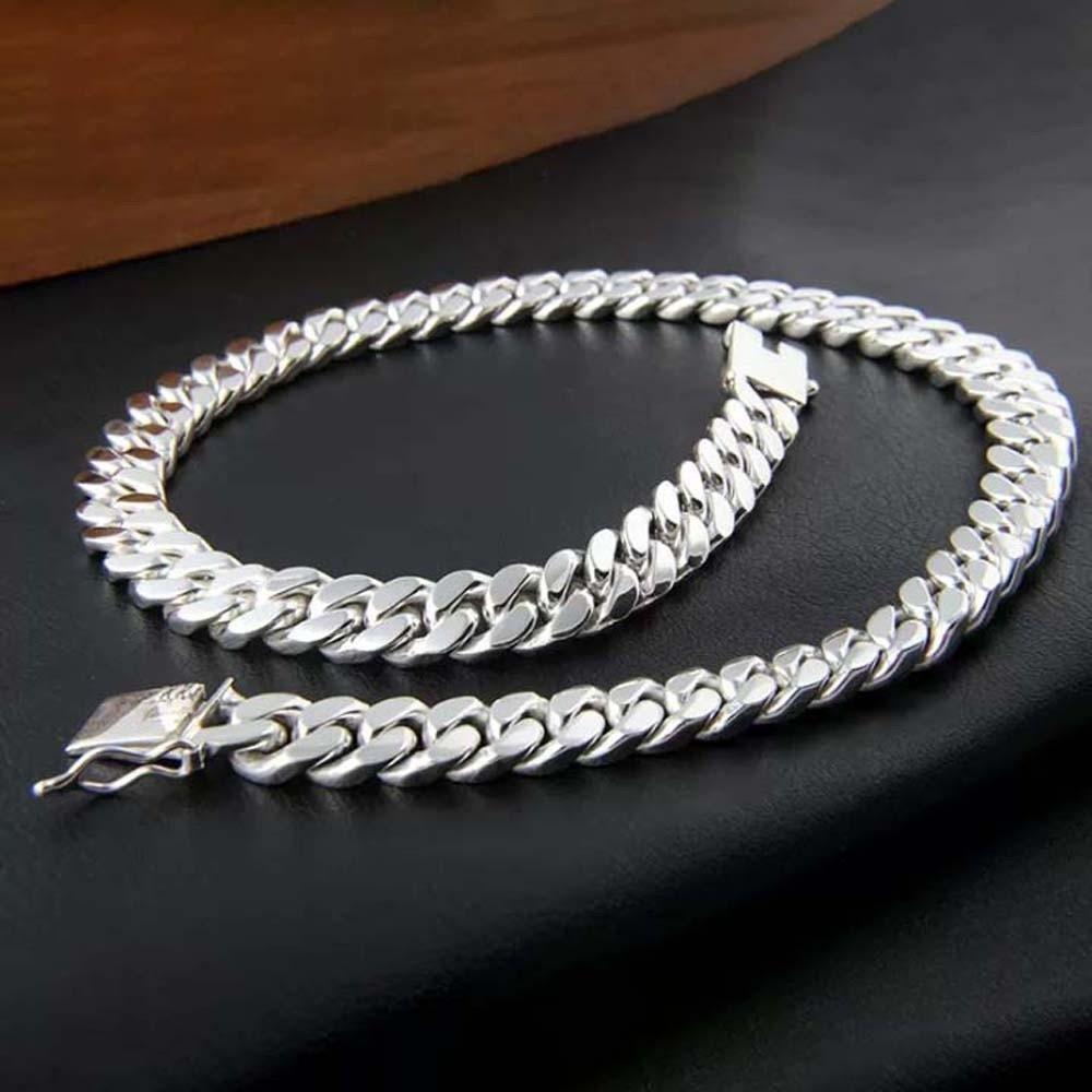 Luxury 10MM Twists Necklace Metal Exaggerated Men Necklace Fashion Silver-plated Neck Chain  Party