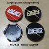 4 pezzi 68mm 56.24.68 Superficie piana in acrilico PMMA Tappo centrale mozzo ruota auto Mozzo per logo BBS 562468 Tappi centrali mozzo