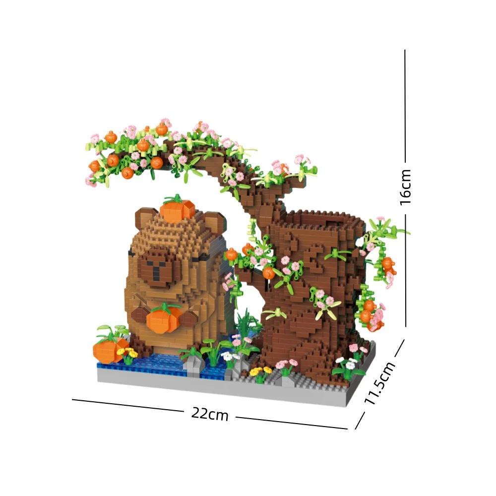 Kawaii Capybara Desktop Organizer Micro Mini Blocks Toy - DIY Micro Assembly for Anime Fans & Collectors,Ideal Toys for Children