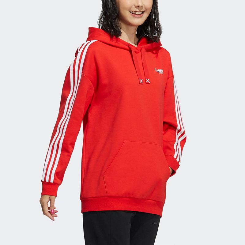 Adidas Neo W Artist Sweat Printed Sports Hoodie Women Hoodies Red GS2573