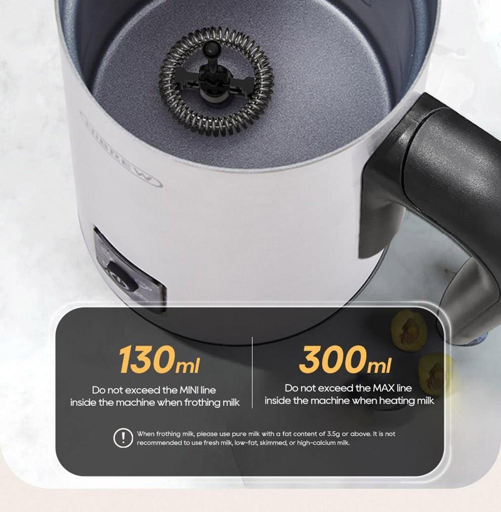 HiBREW M3A 4v1 napěňovač mléka, plně automatický ohřívač mléka, napěňování za studena/horká, kapacita napěnění 130 ml