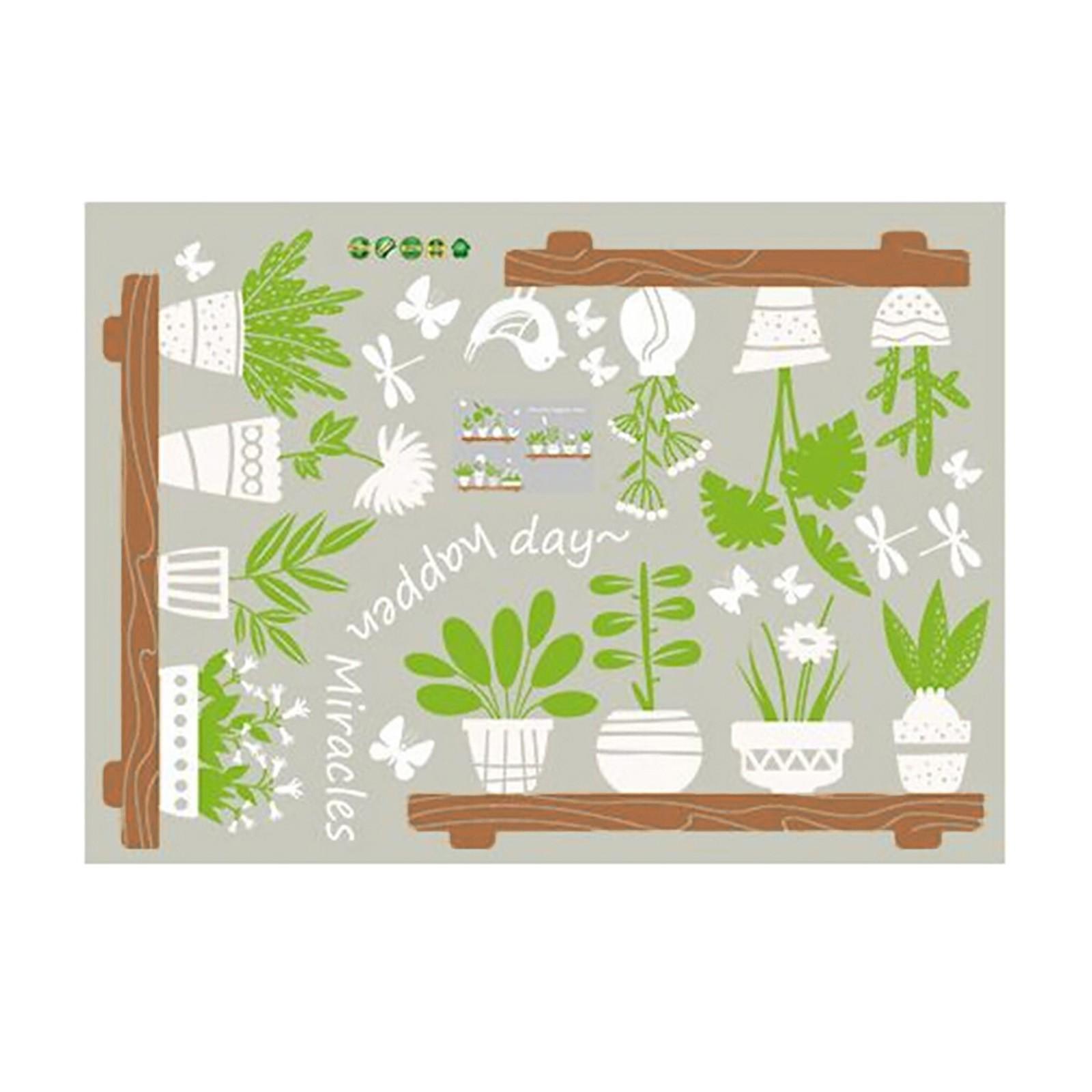 

Завод в горшке магазин стеклянная дверь кафе украшения стены наклейки 45x60cm