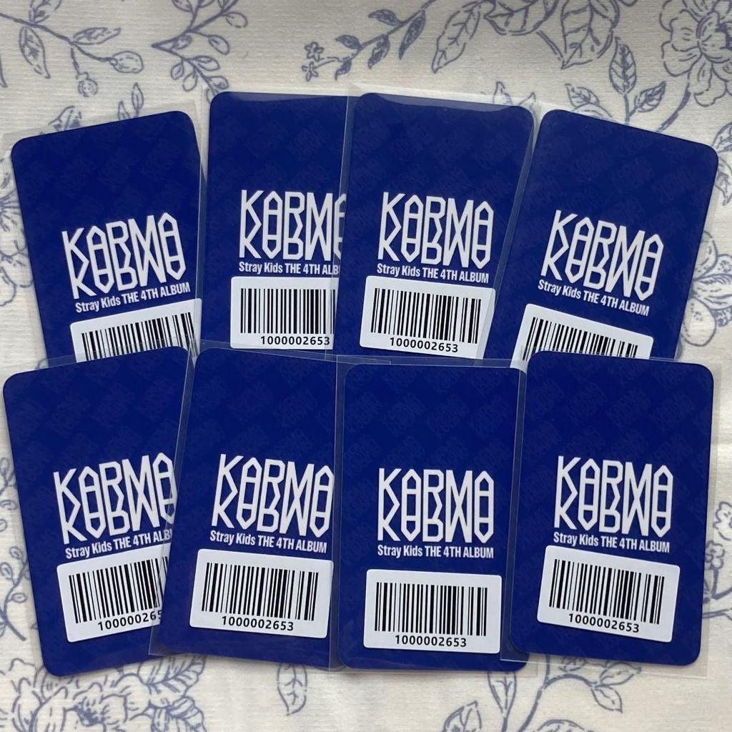 [USED] Stray Kids KARMA FANS Purchase Bonus Pre-list Trading Cards (8 Cards)