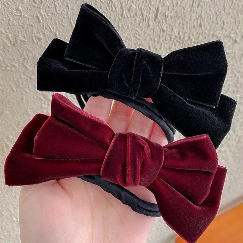 New Magic Velvet Bow Clip Hairstyle Twist Elegant French Bun Curler Braider Maker Tools Dount Twist Fashion Hair Accessories